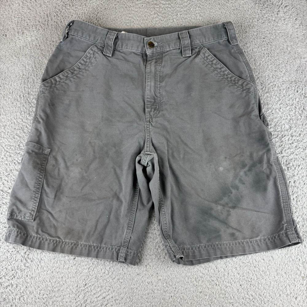 Carhartt Short's Men's 34‎ Gray Workwear Carpenter Outdoor B147 Fat Y2K Distress